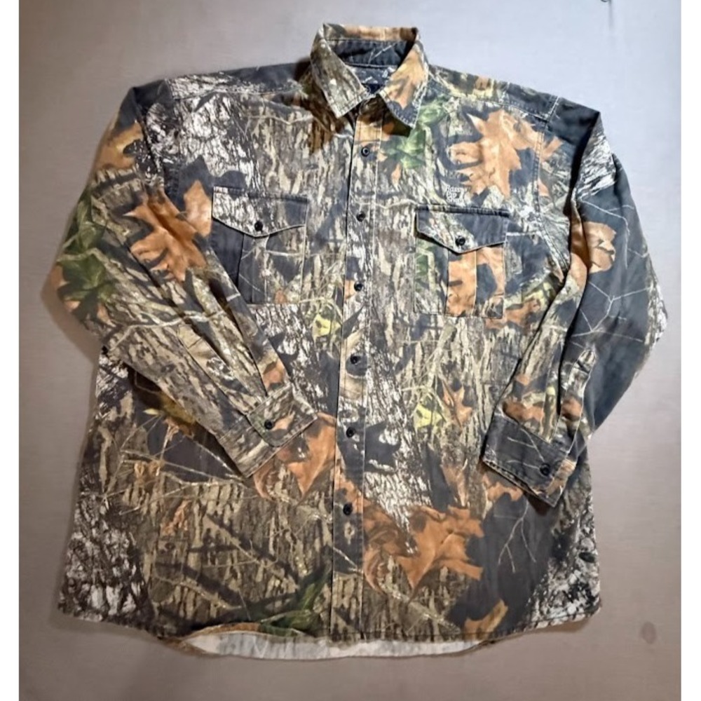 Vintage RedHead Bass Pro Shirt Adult XL Brown Camouflage Button Up Hunter Heavy.